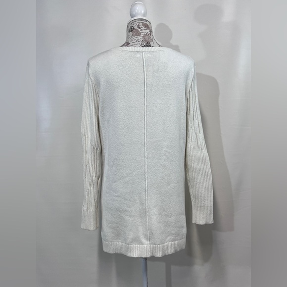 SUNDANCE Ivory ribbed V neck‎ sweater size S - Picture 6 of 12